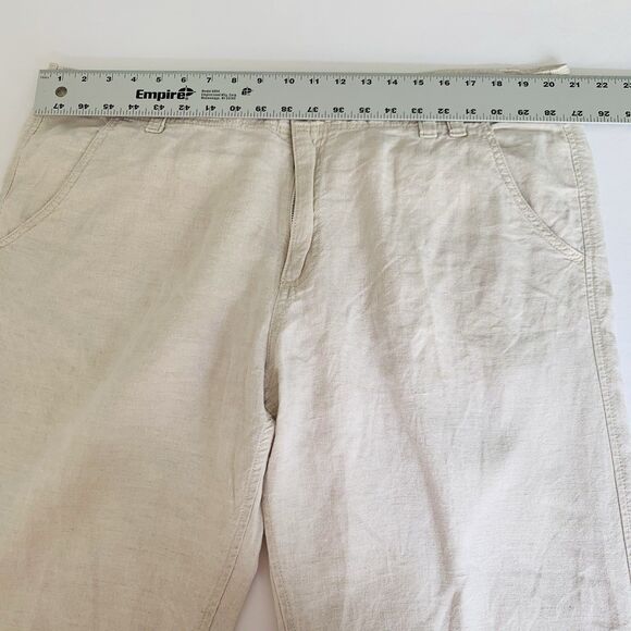 Old Navy Loose 100% Linen Pants Mens 38x30 Beige Straight Flat Front Beach Y2K - Picture 8 of 11